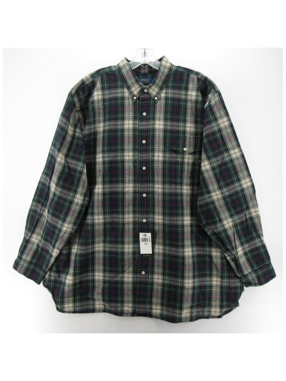 Polo Ralph Lauren Shirt 2XB Big Flannel Plaid Button Down Flap Pocket